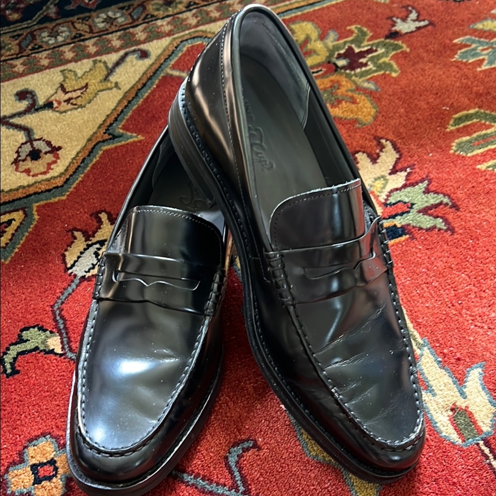 Black Leather Loafers with Glossy Finish Sperry size 13 Men